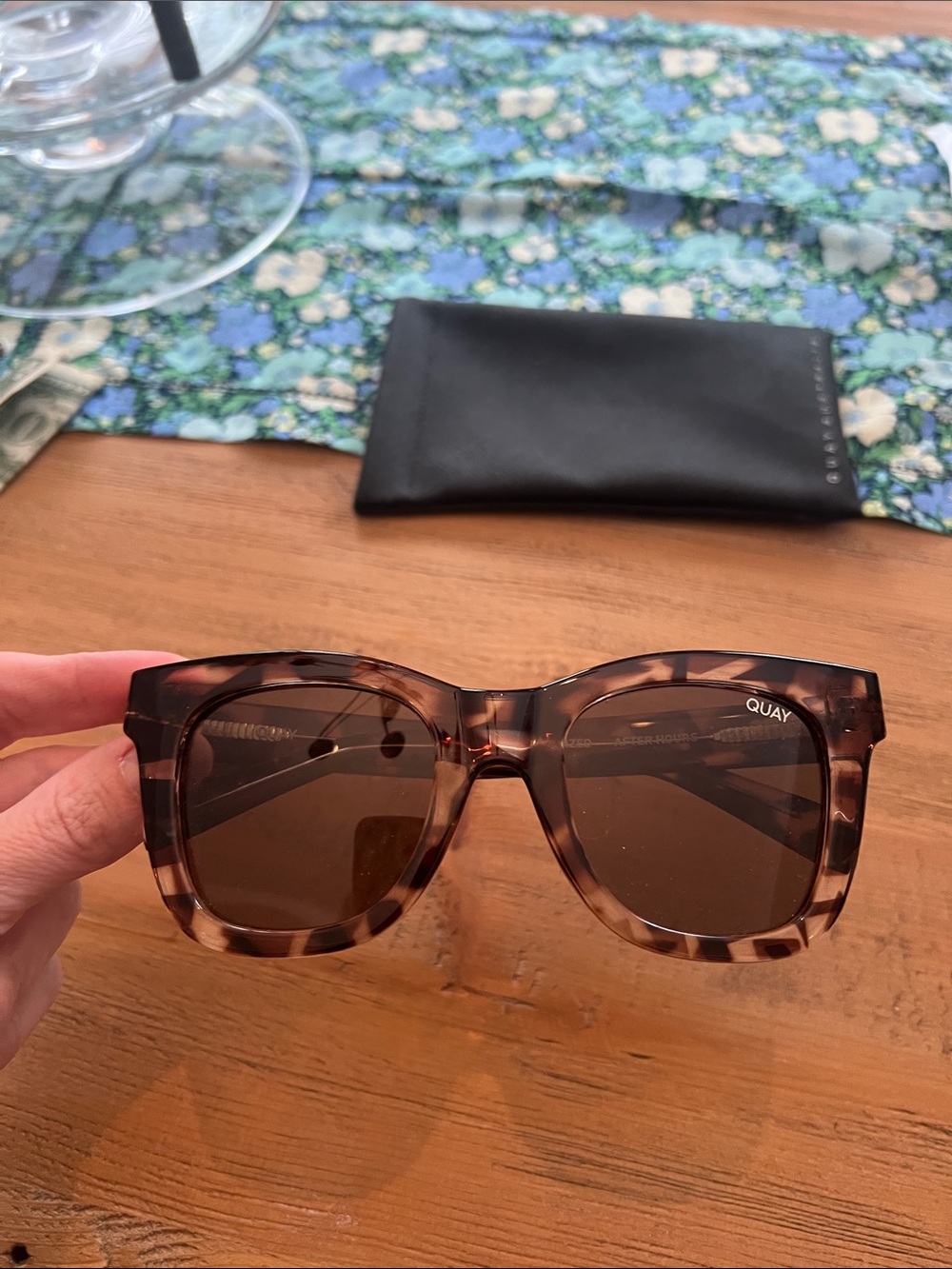 Quay Australia Tortoiseshell Square Sunglasses Brown Lenses